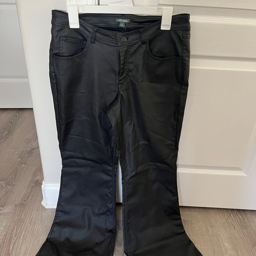 wild fable Black Coated Flare Jeans - Sleek Flare